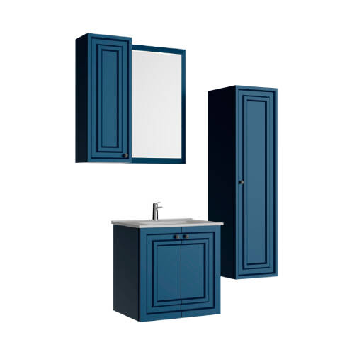 Creavit Kayra 60 cm Kapaklı Banyo Dolabı Mat Safir Mavi