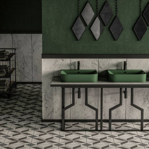 Lucco Allecra Tezgah Üstü Lavabo 55 cm  Yeşil