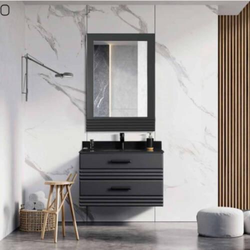 Martat Banyo Flow 80 cm Banyo Dolabı Mat Antrasit