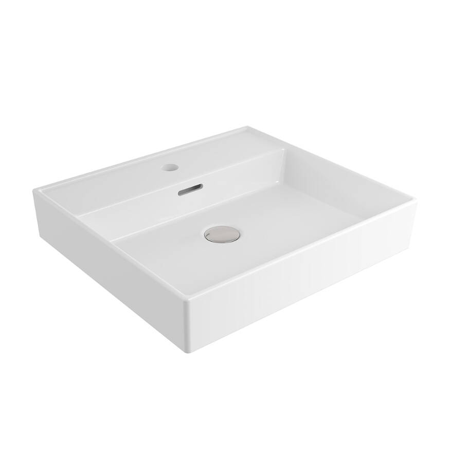 Bocchi Milano Tezgah Üstü 50 cm Lavabo Parlak Beyaz