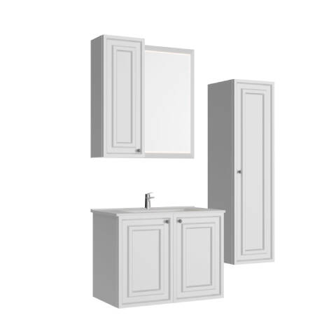 Creavit Kayra 80 cm Kapaklı Banyo Dolabı Mat Beyaz