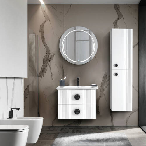 Martat Banyo Vanity 70 cm Banyo Dolabı Mat Beyaz