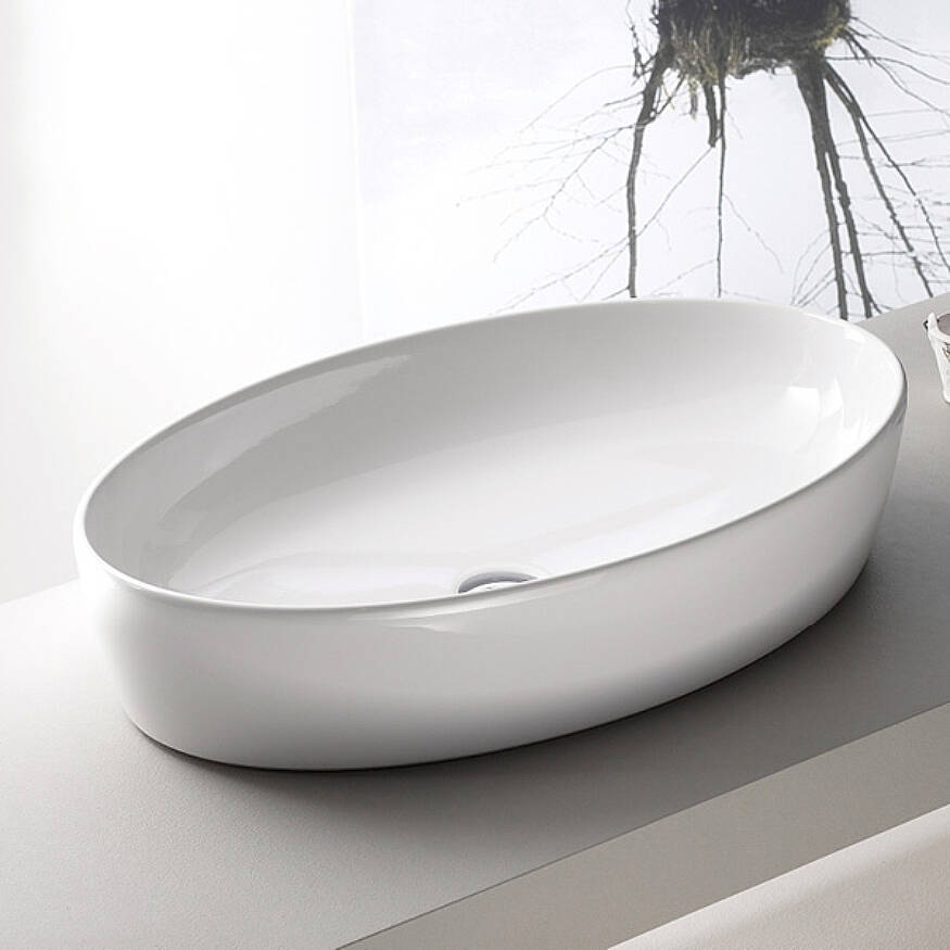Cerastyle One Tezgah Üstü Deliksiz Lavabo 67x42 cm