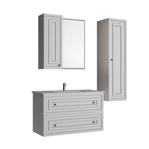 Creavit Kayra 100 cm Çekmeceli Banyo Dolabı Mat Beyaz