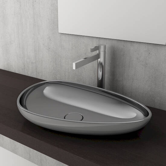 Bocchi Etna Çanak Lavabo 58 cm Parlak Gümüş