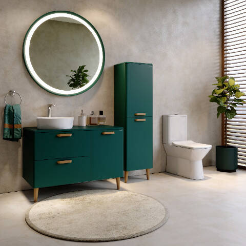Creavit Patara 100 cm Banyo Dolabı Mat Yeşil