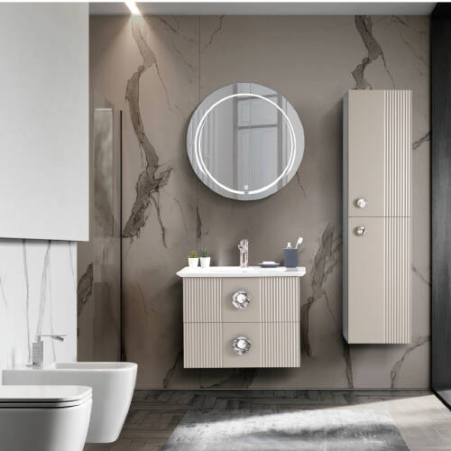 Martat Banyo Vanity 70 cm Banyo Dolabı Mat Yeni Gri
